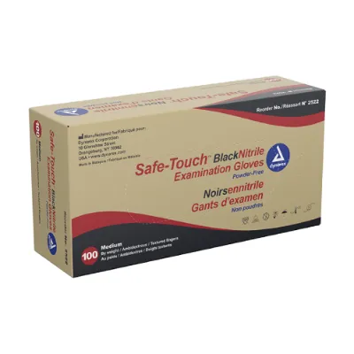 Picture of Safe-Touch Black Nitrile Exam Gloves
