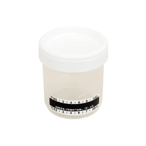 Picture of Urine Container with Temperature Strip - 100 mL - Clear/Yellow - 43024-TS