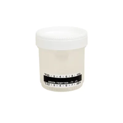 Picture of Urine Container with Temperature Strip - 100 mL - Clear/Yellow - 43024-TS