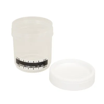 Picture of Urine Container with Temperature Strip - 100 mL - Clear/Yellow - 43024-TS
